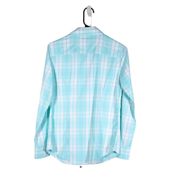 Peter Millar Men's Dress Shirt Button Up Blue White Check Plaid Long Sleeve S - Picture 2 of 7